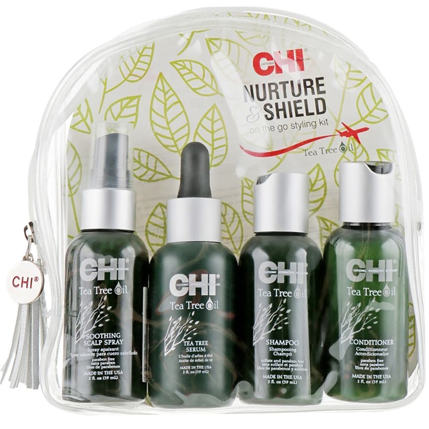 CHI Tea Tree Дорожный набор Nature & Shield 4х59 (sh/59ml+cond/59ml+ser/59ml+spray/59ml)