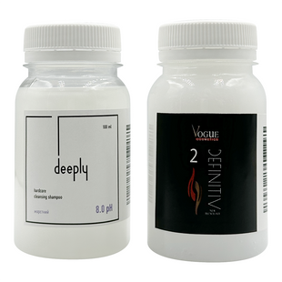 Кератин Vogue Definitiv + Deeply Hardcore Cleansing Shampoo 8.0 pH 100+100 мл