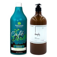 Keratin Natureza Cafe Verde + Deeply Medium Cleansing Shampoo 7.3 pH 1000+1000 ml